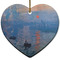 Impression Sunrise by Claude Monet Heart Ceramic Ornament