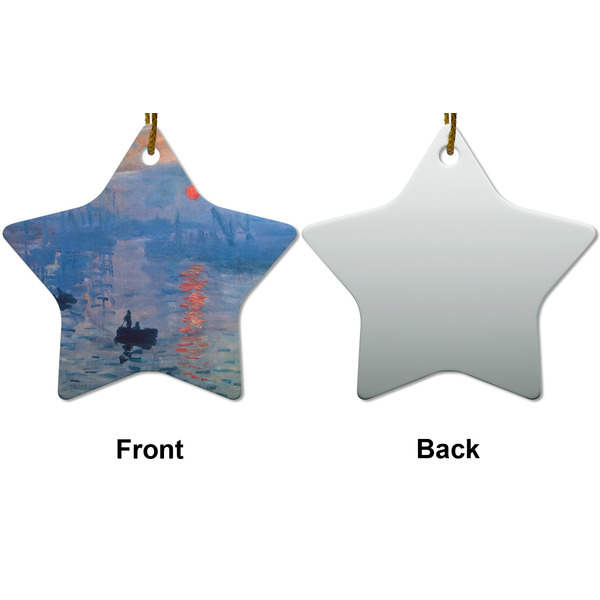 Impression Sunrise by Claude Monet Ceramic Flat Ornament - Star Front & Back (APPROVAL)