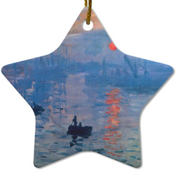 Impression Sunrise by Claude Monet Star Ceramic Ornament