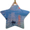 Impression Sunrise by Claude Monet Ceramic Flat Ornament - Star (Front)