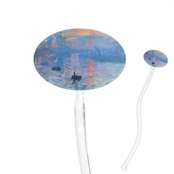Impression Sunrise by Claude Monet 7" Oval Plastic Stir Sticks - Clear