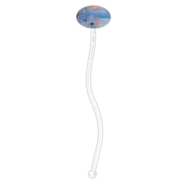 Impression Sunrise by Claude Monet Clear Plastic 7" Stir Stick - Oval - Single Stick