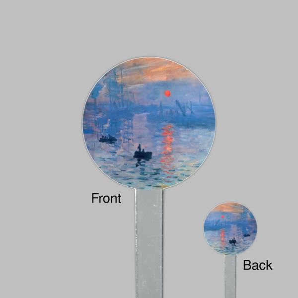 Impression Sunrise by Claude Monet Clear Plastic 7" Stir Stick - Round - Front & Back