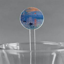 Impression Sunrise by Claude Monet 7" Round Plastic Stir Sticks - Clear