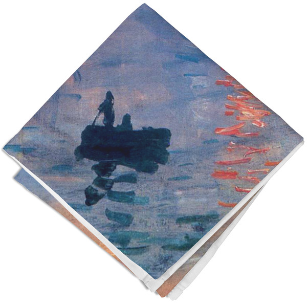 Custom Impression Sunrise by Claude Monet Cloth Cocktail Napkin - Single