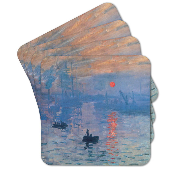 Custom Impression Sunrise by Claude Monet Cork Coaster - Set of 4
