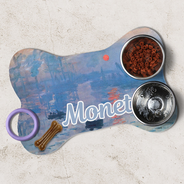 Impression Sunrise by Claude Monet Dog Bone Shaped Mat Lifestyle