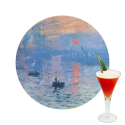 Impression Sunrise by Claude Monet Printed Drink Topper -  2.5"