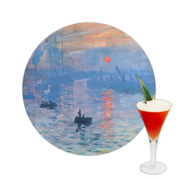 Custom Impression Sunrise by Claude Monet Printed Drink Topper -  2.5"