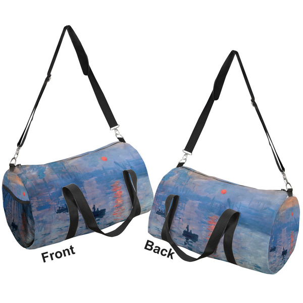 Impression Sunrise by Claude Monet Duffle bag small front and back sides