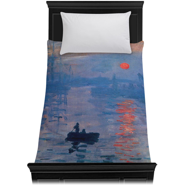 Impression Sunrise by Claude Monet Duvet Cover - Twin - On Bed - No Prop