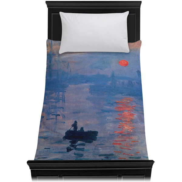 Impression Sunrise by Claude Monet Duvet Cover - Twin XL - On Bed - No Prop