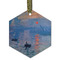 Impression Sunrise by Claude Monet Frosted Glass Ornament - Hexagon