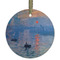 Impression Sunrise by Claude Monet Frosted Glass Ornament - Round