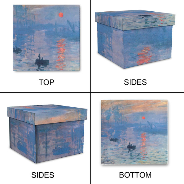 Impression Sunrise by Claude Monet Gift Boxes with Lid - Canvas Wrapped - Medium - Approval