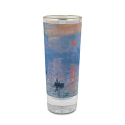 Impression Sunrise by Claude Monet 2 oz Shot Glass -  Glass with Gold Rim - Set of 4