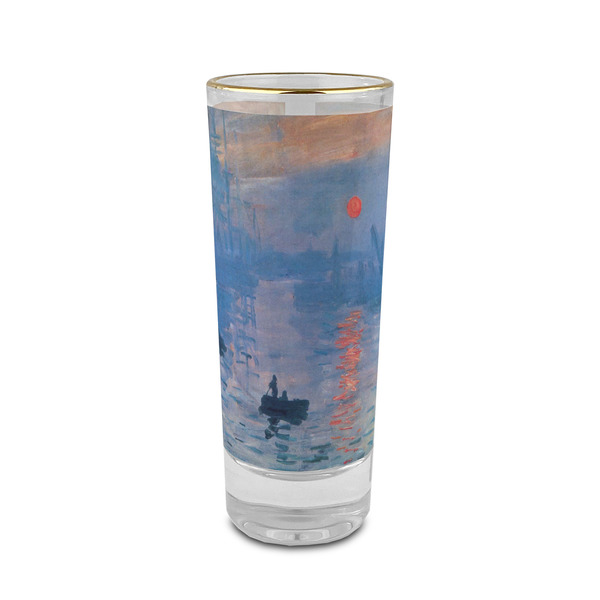 Custom Impression Sunrise by Claude Monet 2 oz Shot Glass -  Glass with Gold Rim - Set of 4