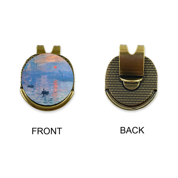 Impression Sunrise by Claude Monet Golf Ball Hat Clip Marker - Apvl - GOLD