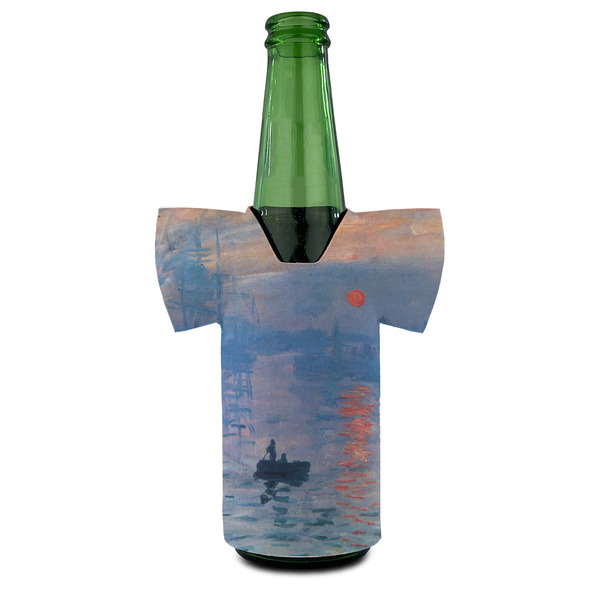 Impression Sunrise by Claude Monet Jersey Bottle Cooler - Set of 4 - FRONT (on bottle)
