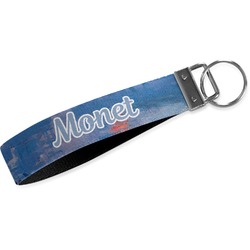 Impression Sunrise by Claude Monet Wristlet Webbing Keychain Fob
