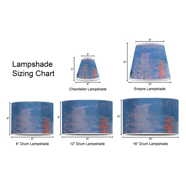 Impression Sunrise by Claude Monet Lampshade Sizing Chart
