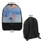 Impression Sunrise by Claude Monet Large Backpack - Black - Front & Back View