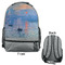 Impression Sunrise by Claude Monet Large Backpack - Gray - Front & Back View