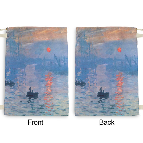 Impression Sunrise by Claude Monet Large Laundry Bag - Front & Back View