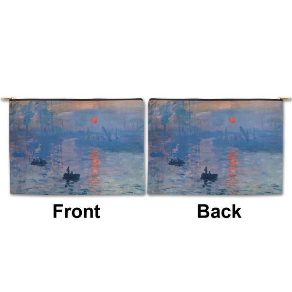 Impression Sunrise by Claude Monet Large Zipper Pouch Approval (Front and Back)