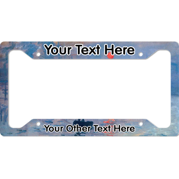 Custom Impression Sunrise by Claude Monet License Plate Frame - Style A