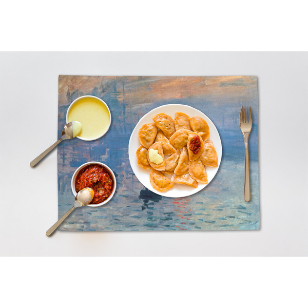 Impression Sunrise by Claude Monet Linen Placemat - Lifestyle (single)