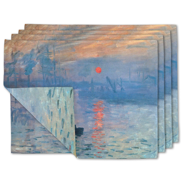 Custom Impression Sunrise by Claude Monet Double-Sided Linen Placemat - Set of 4