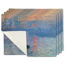 Impression Sunrise by Claude Monet Single-Sided Linen Placemat - Set of 4