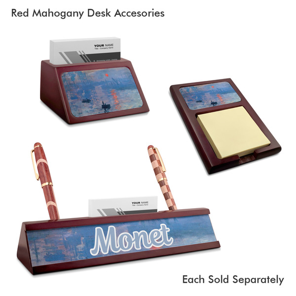 Impression Sunrise by Claude Monet Mahogany Desk Accessories