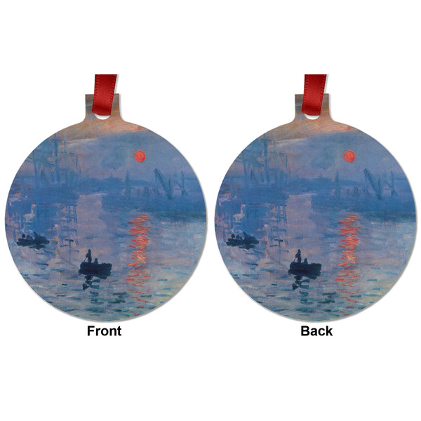 Impression Sunrise by Claude Monet Metal Ball Ornament - Front and Back