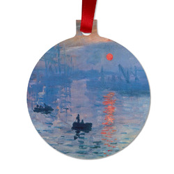 Impression Sunrise by Claude Monet Metal Ball Ornament - Double Sided