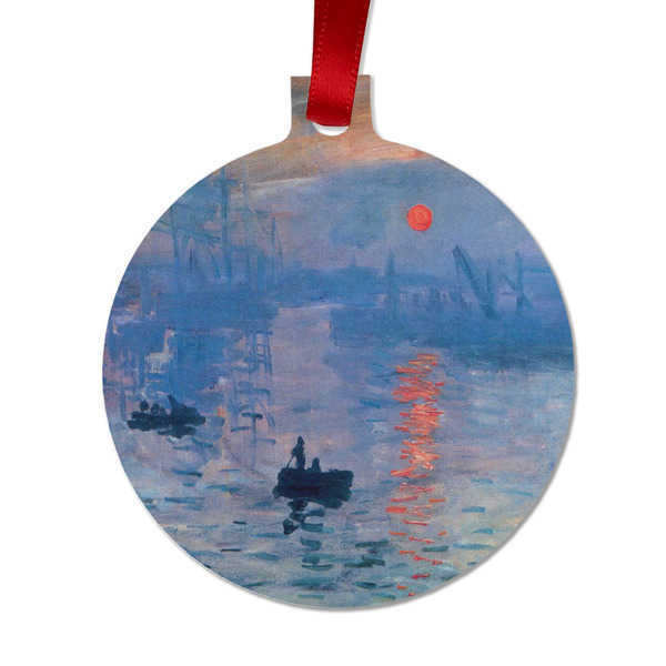 Custom Impression Sunrise by Claude Monet Metal Ball Ornament - Double Sided