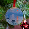 Impression Sunrise by Claude Monet Metal Ball Ornament - Lifestyle