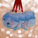 Impression Sunrise by Claude Monet Metal Ornaments - Double Sided