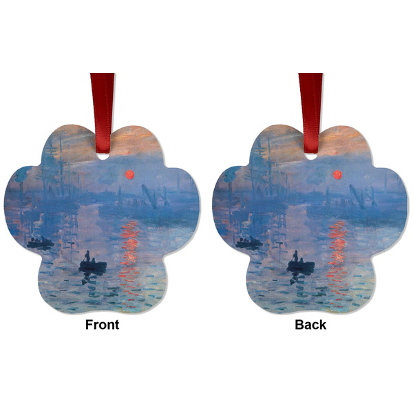 Impression Sunrise by Claude Monet Metal Paw Ornament - Front and Back
