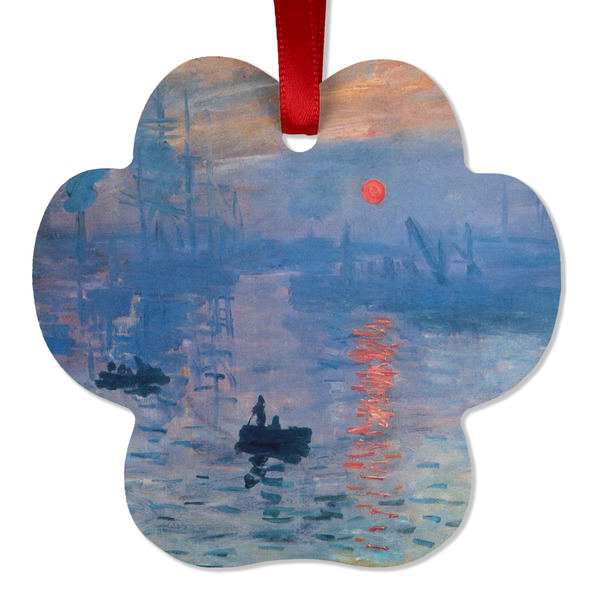 Custom Impression Sunrise by Claude Monet Metal Paw Ornament - Double Sided