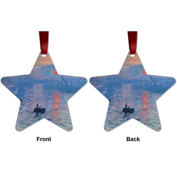 Impression Sunrise by Claude Monet Metal Star Ornament - Front and Back