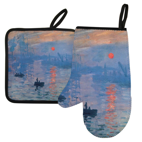 Custom Impression Sunrise by Claude Monet Left Oven Mitt & Pot Holder Set