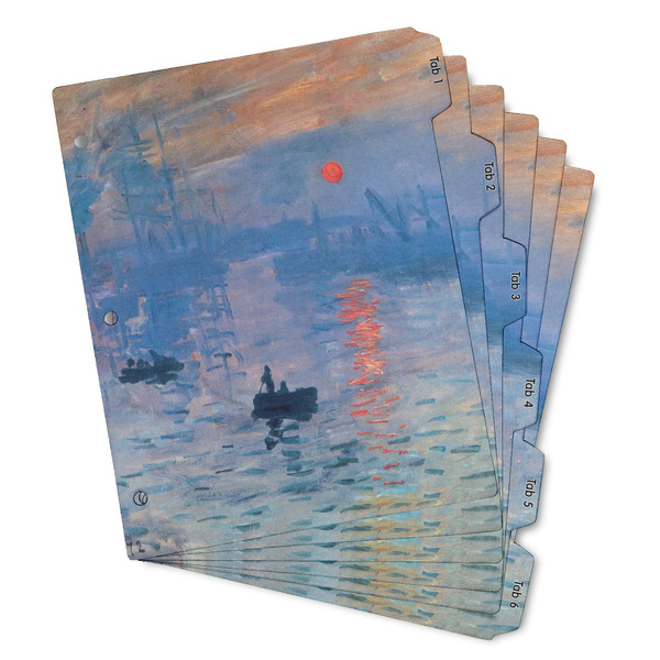 Custom Impression Sunrise by Claude Monet Binder Tab Divider - Set of 6