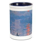 Impression Sunrise by Claude Monet Ceramic Pencil Holders - Blue