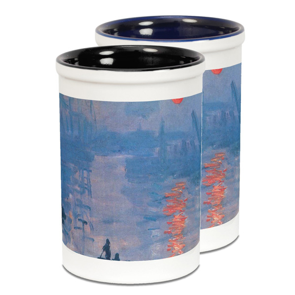 Custom Impression Sunrise by Claude Monet Ceramic Pencil Holder - Large