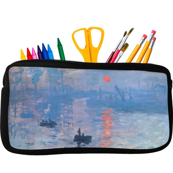 Custom Impression Sunrise by Claude Monet Neoprene Pencil Case - Small