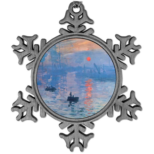 Custom Impression Sunrise by Claude Monet Vintage Snowflake Ornament