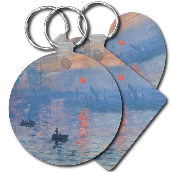 Custom Impression Sunrise by Claude Monet Plastic Keychain