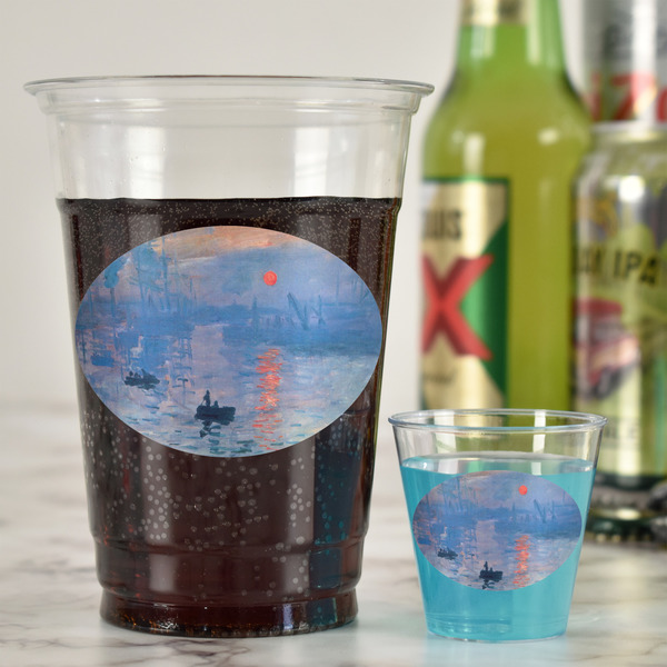 Impression Sunrise by Claude Monet Plastic Shot Glasses - In Context
